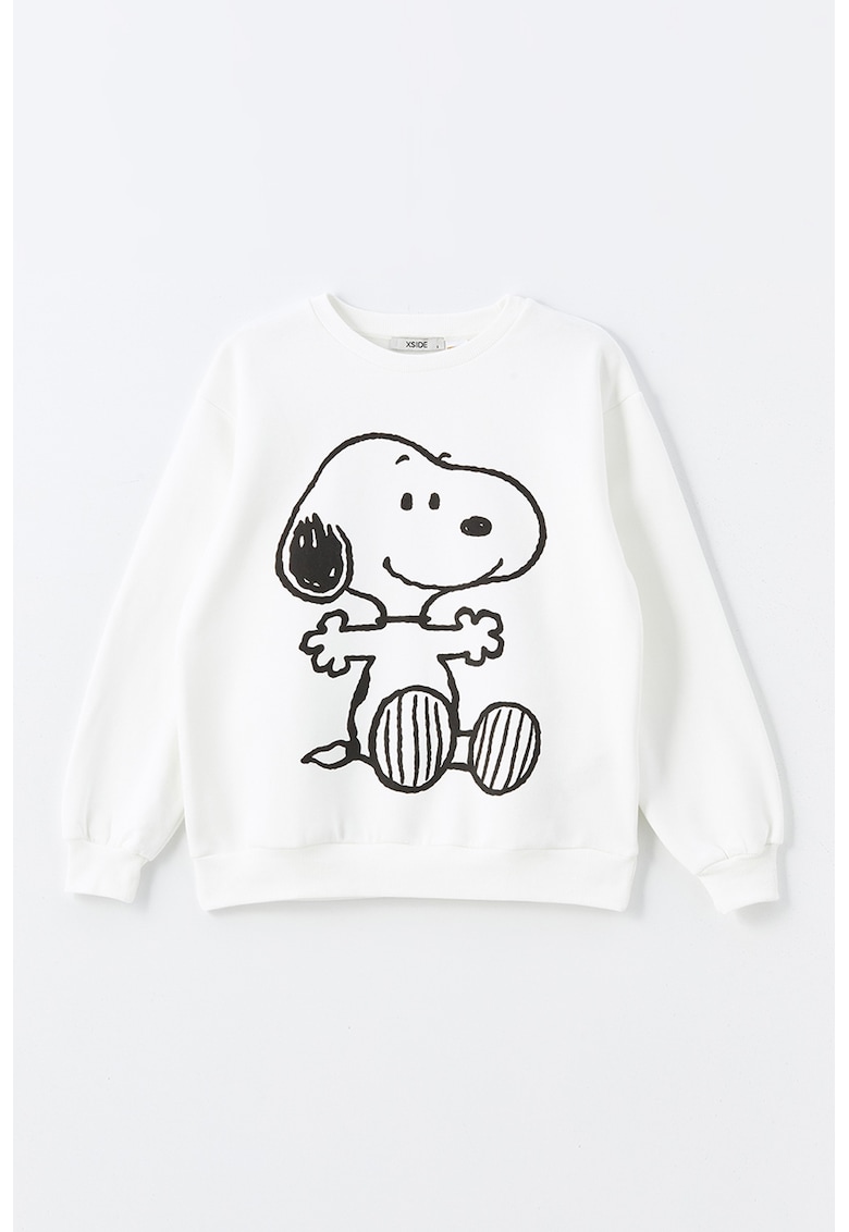 Bluza de trening din amestec de bumbac cu imprimeu Snoopy - Alb/Negru