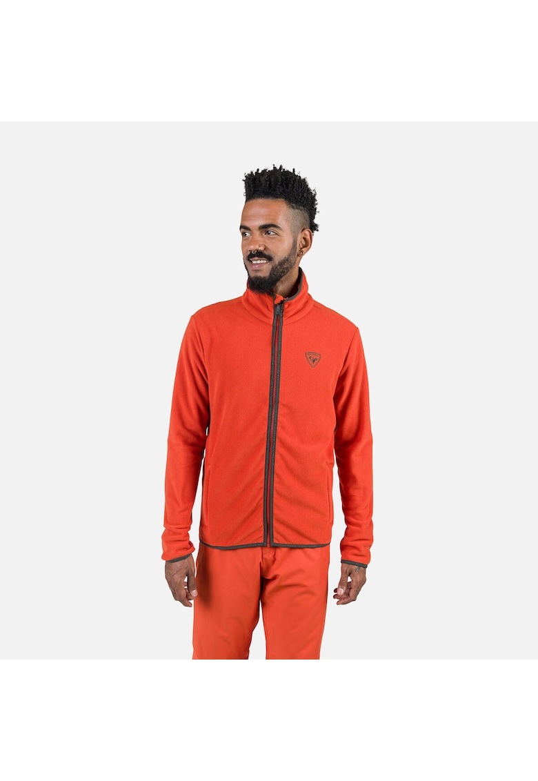 Bluza sport Strawpile fleece - cu fermoar - pentru barbati - portocaliu -