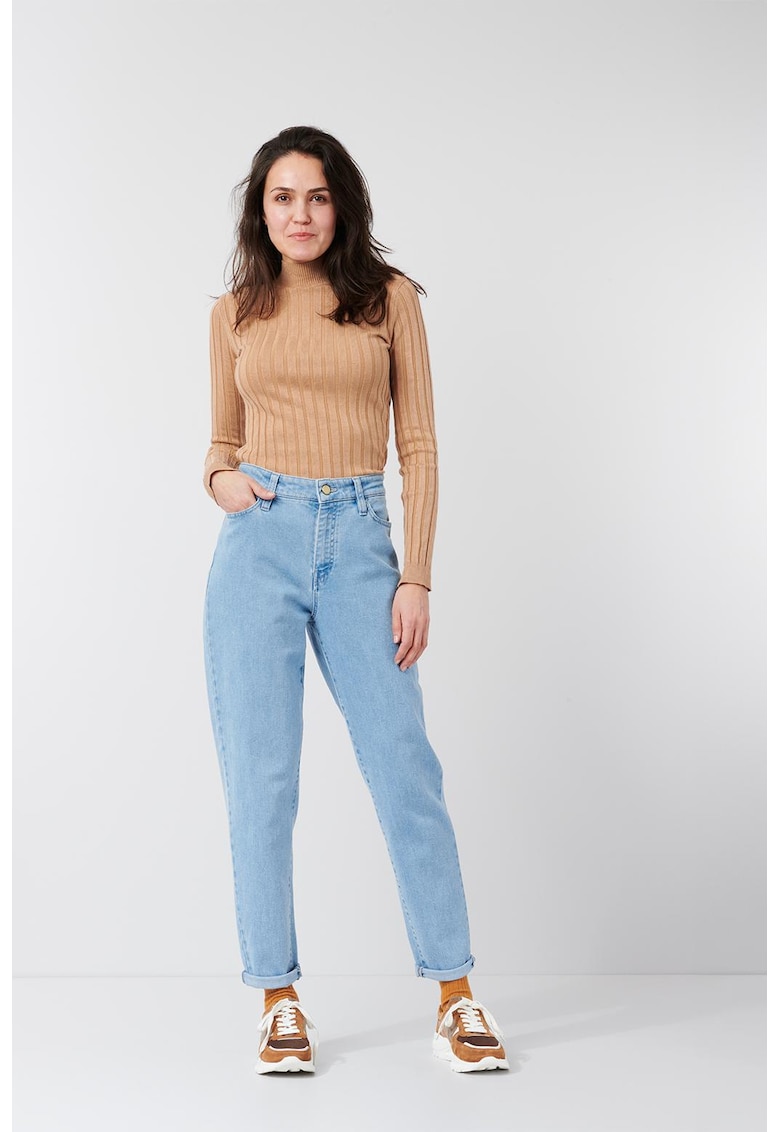 Pantaloni femei Mom 8896 albastru - M-L