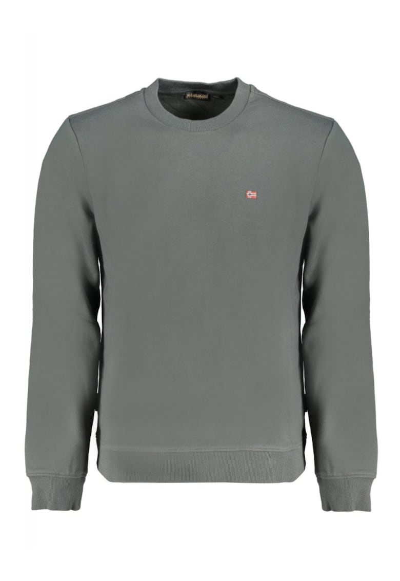 Bluza barbati cu logo - croiala Regular fit - decolteu la baza gatului - Verde inchis