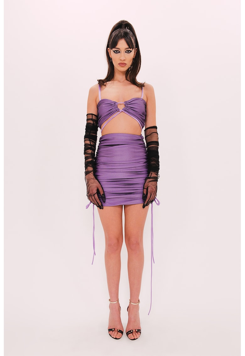 Set de top si fusta cu drapaje Set de top si fusta cu drapaje