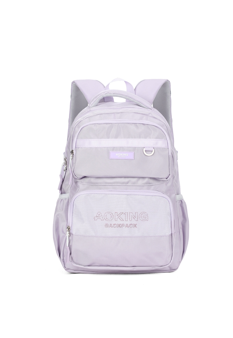 Rucsac din material textil cu buzunare frontale cu fermoar