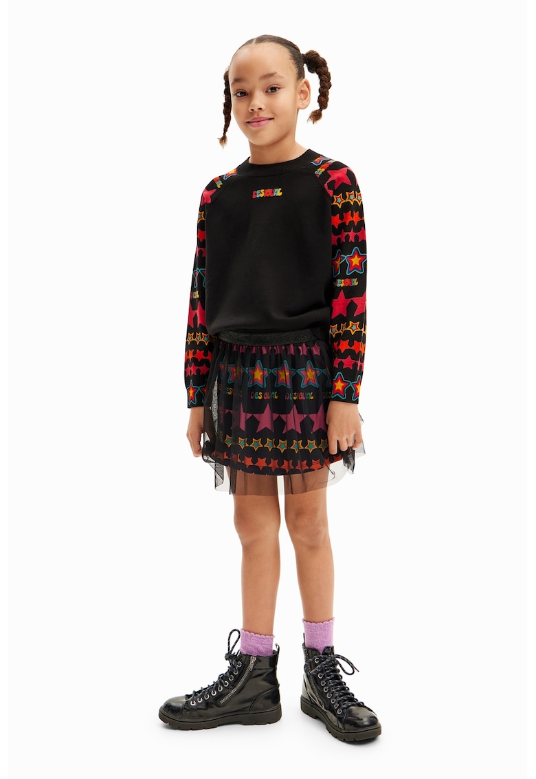 Bluza de trening cu model raglan - Rosu/Negru