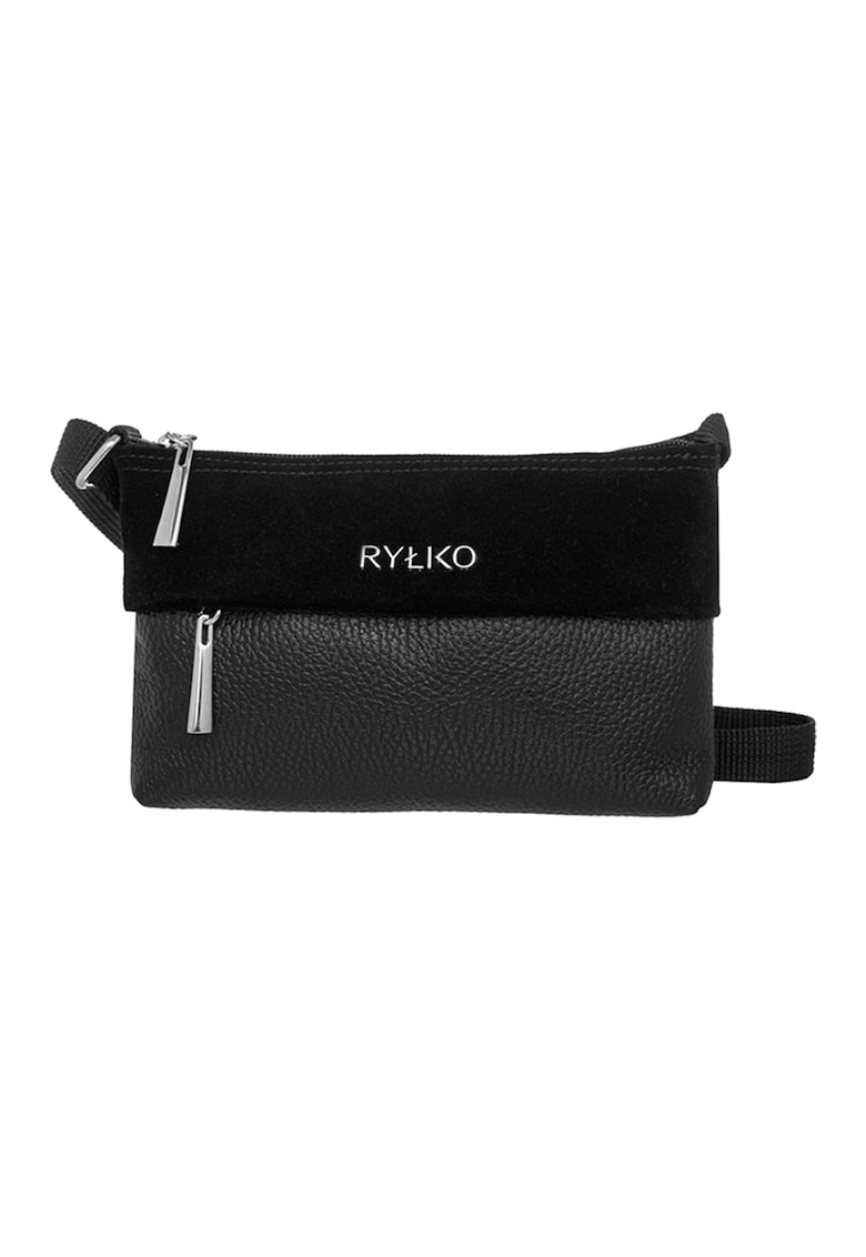 Rylko - Geanta crossbody de piele cu logo metalic