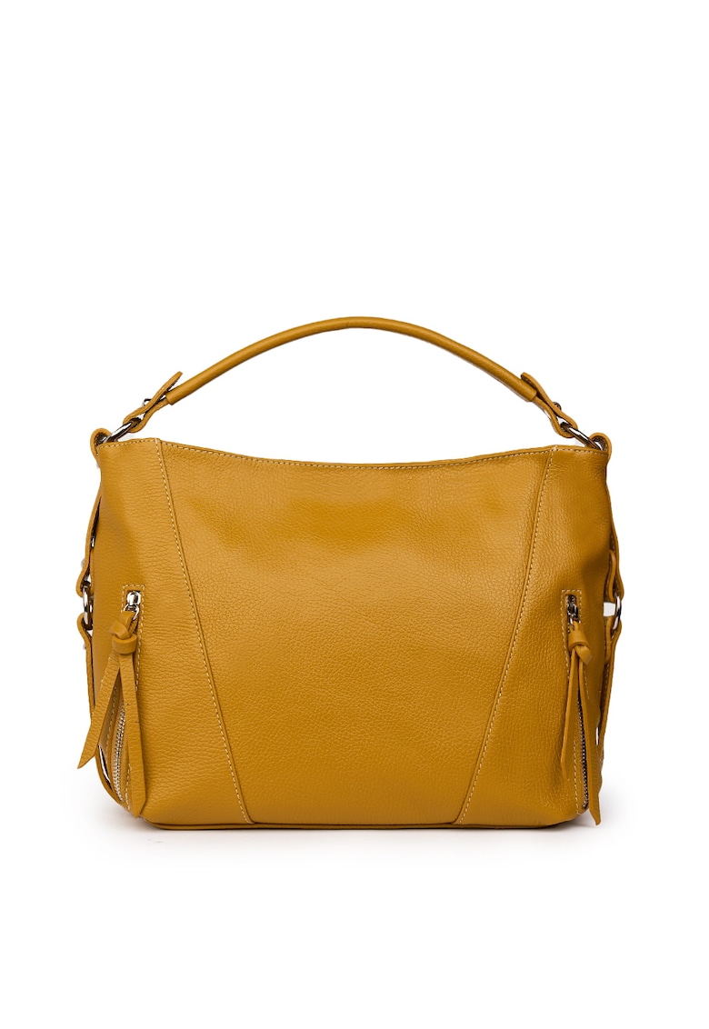 Geanta dama din piele naturala Samira galben