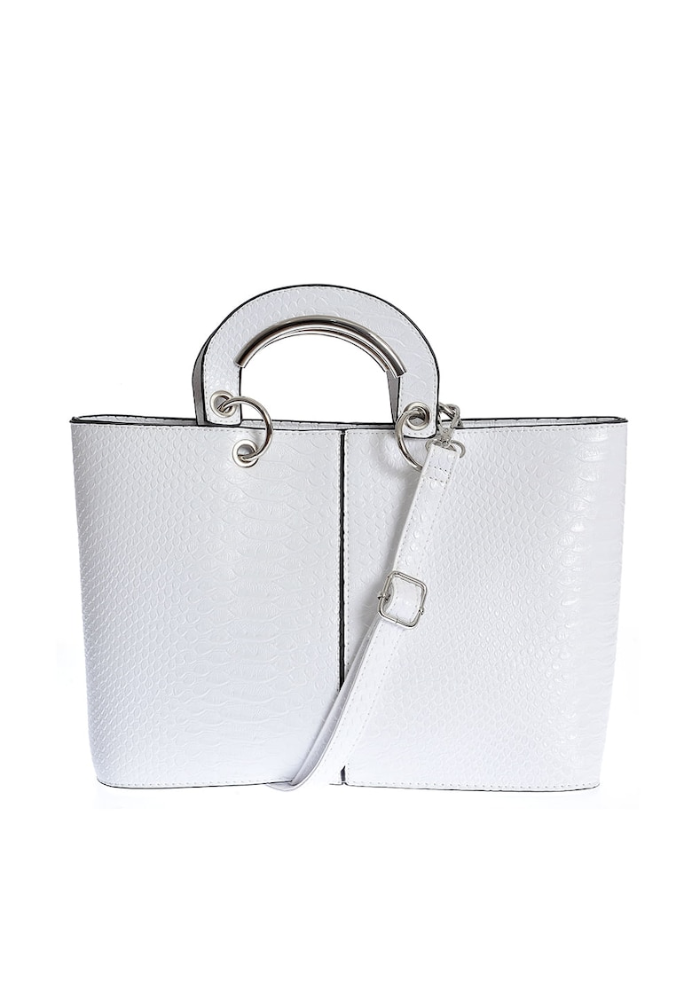 Geanta alba cu model animal print