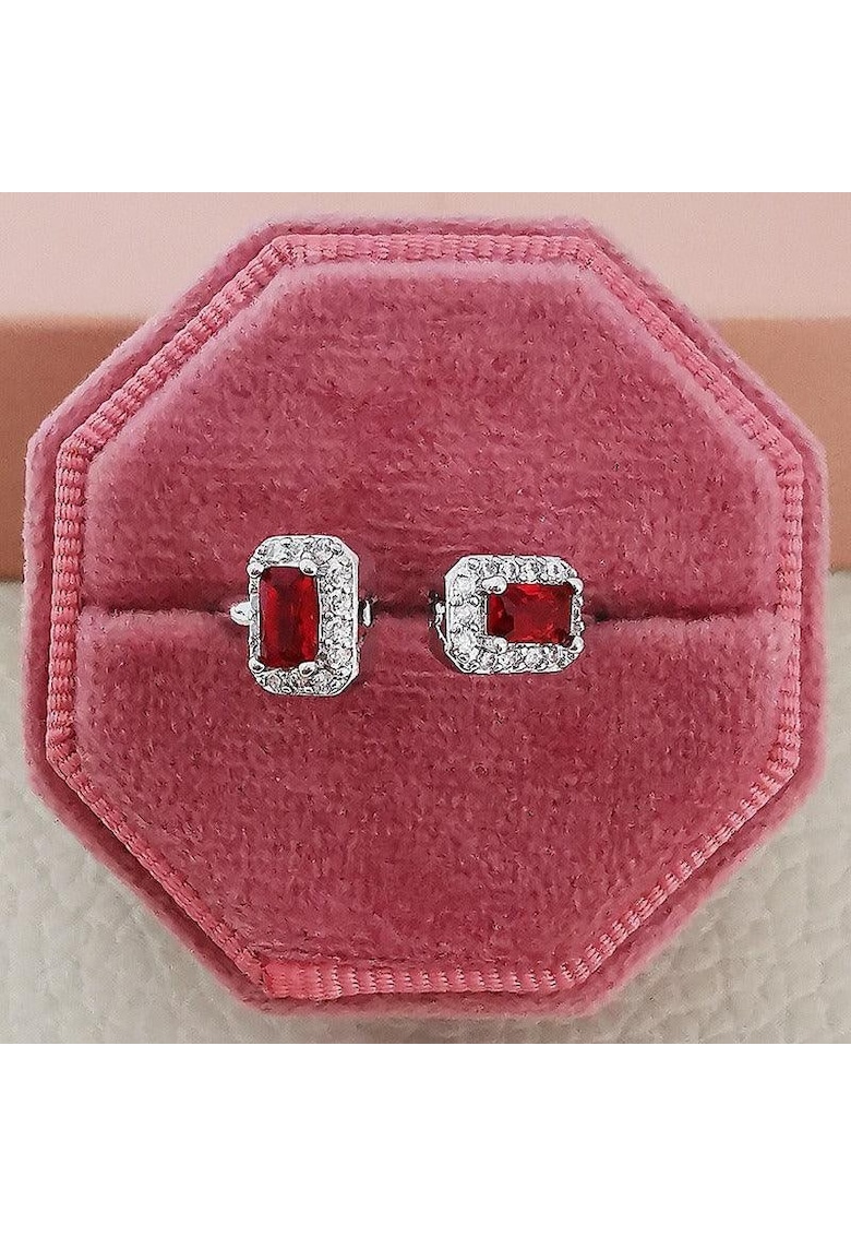 Inel argintiu - reglabil - cu pietre rosii - Lucius C4 -