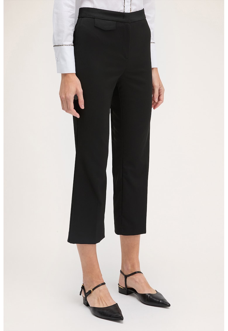 Pantaloni crop evazati - Negru