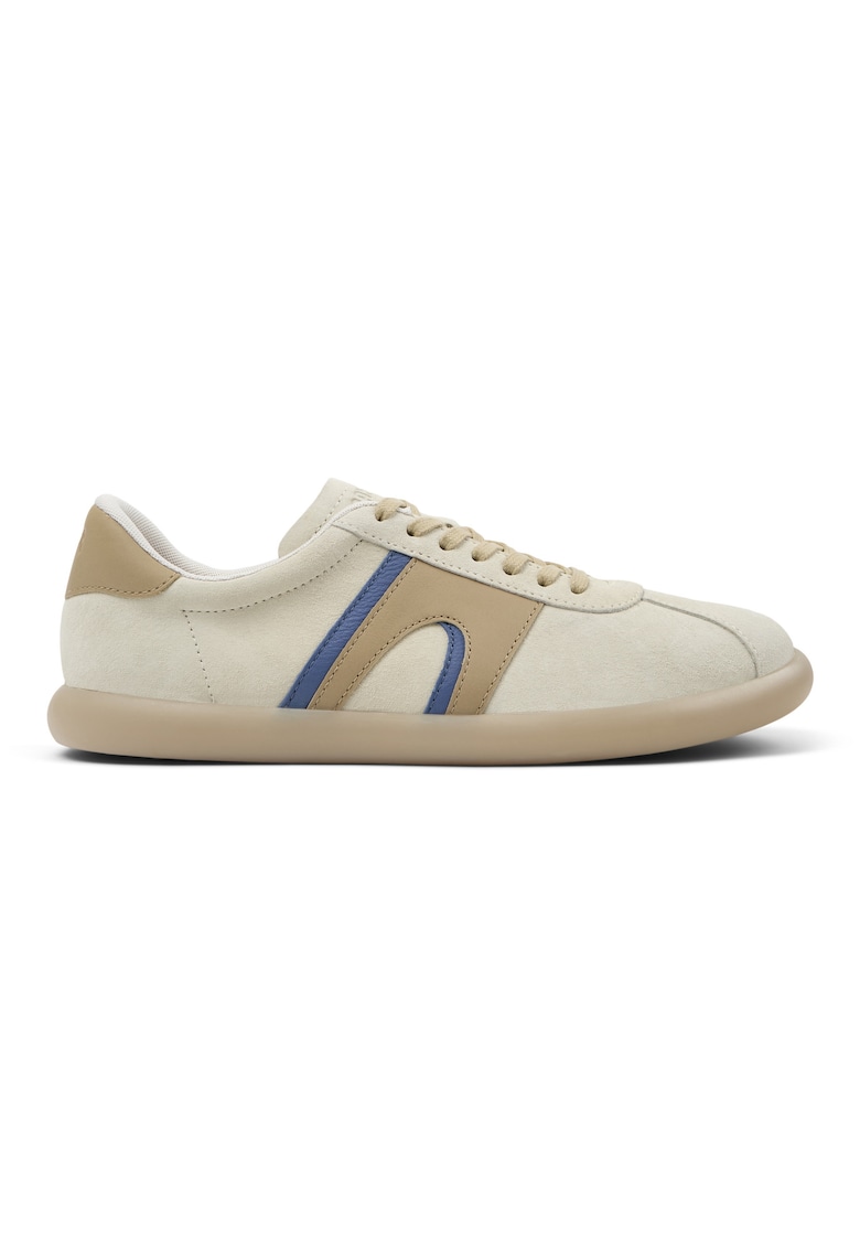 Pantofi sport Pelotas Soller din piele si piele nabuc - Albastru prafuit/Crem