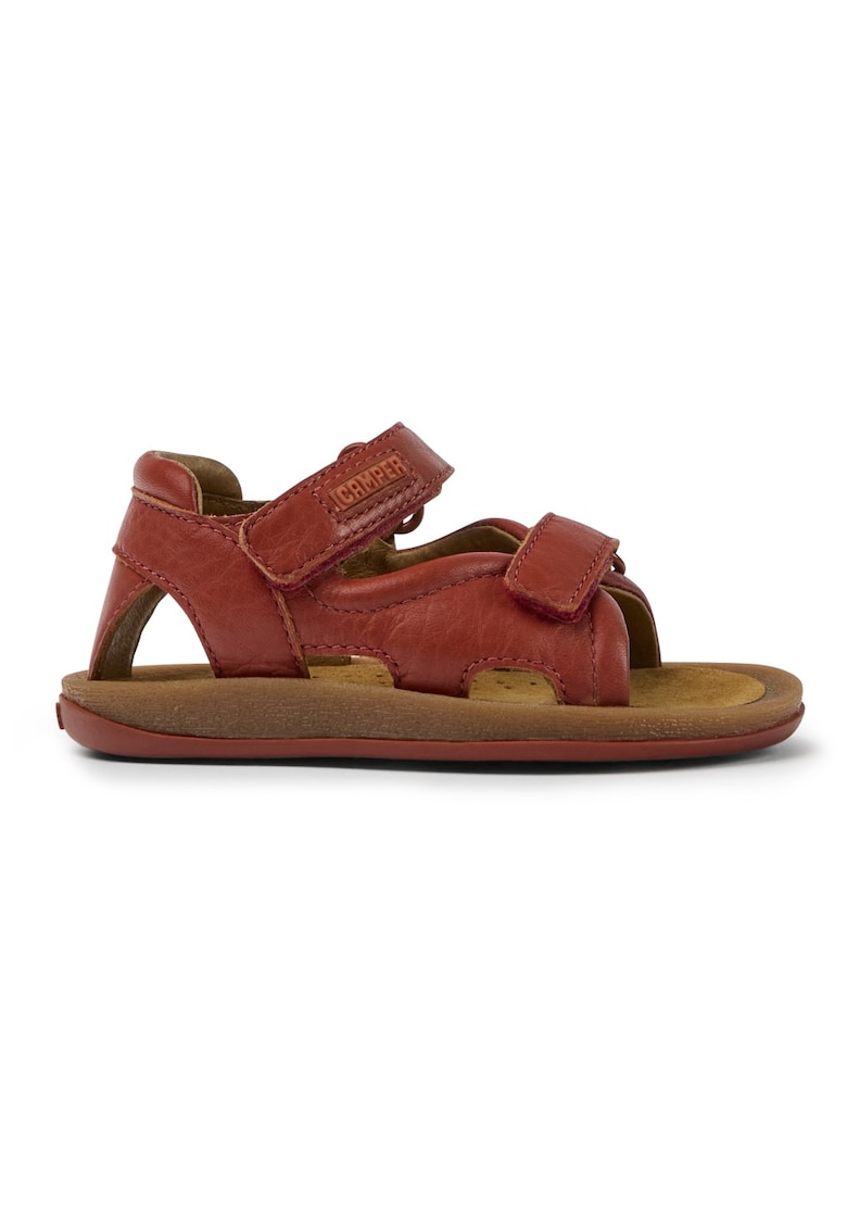 Sandale de piele cu velcro Bicho - Rosu inchis