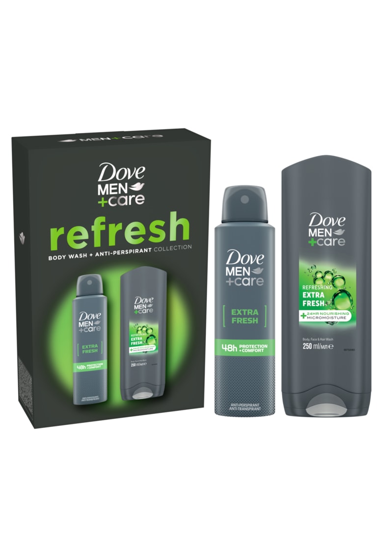 Set cadou  Men+Care: Spray Extra Fresh - 150ml + Gel de dus Dove Men+Care Extra Fresh - 250ml