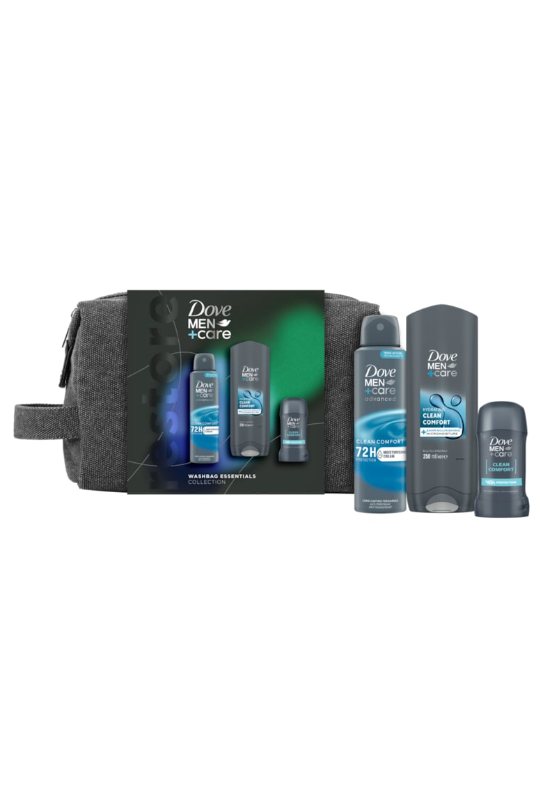 Set cadou  Men+Care Advanced: Spray Clean Comfort - 150ml + Gel de dus Dove Men+Care Clean Comfort - 250ml + Stick Dove Men+Care Clean Comfort - 50ml