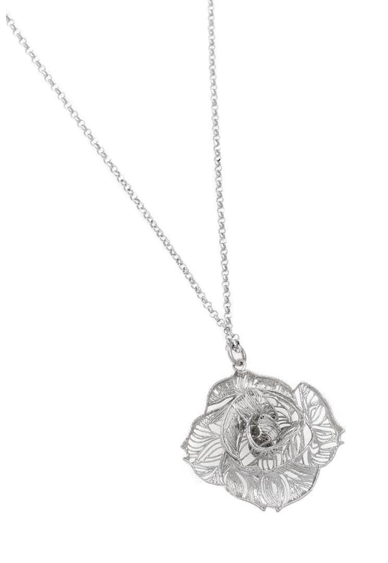 Colier de argint cu pandantiv cu trandafir