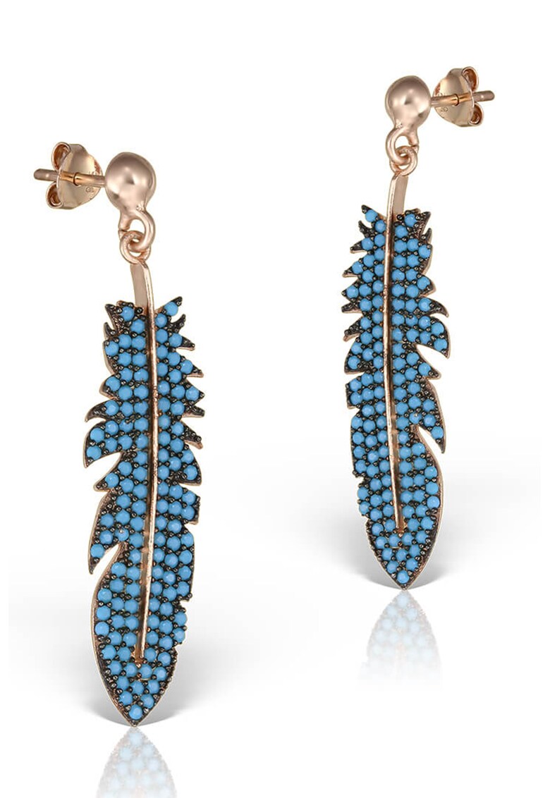 Cercei drop de argint cu zirconia