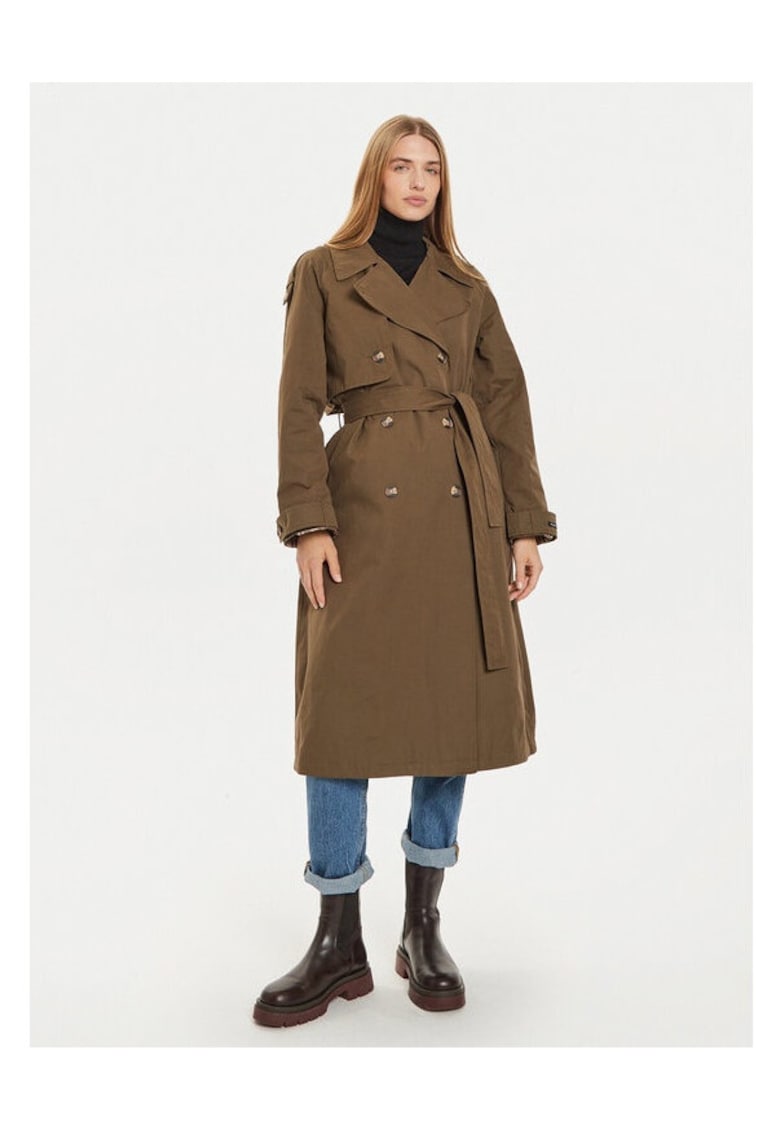 Trench Bianca PL402446 Verde Regular Fit - Poliester