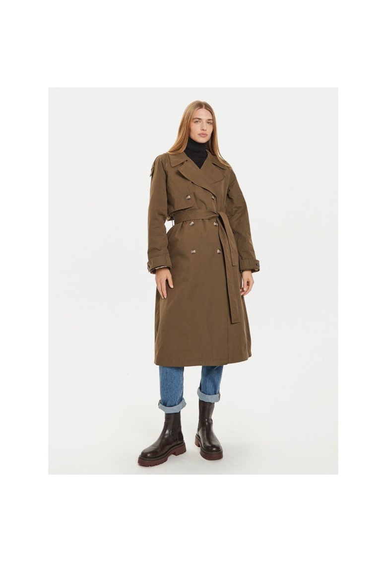 Trench Bianca PL402446 Verde Regular Fit - Poliester