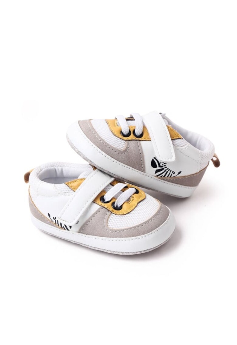 Pantofi Sport Model Zebra - Casual - Textil - Baieti - Siret - Velcro - Multicolor - Multicolor