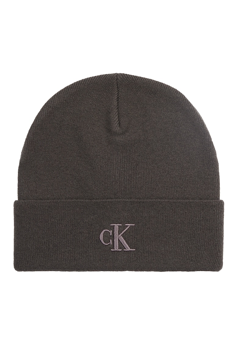 Caciula din amestec de lana cu broderie logo