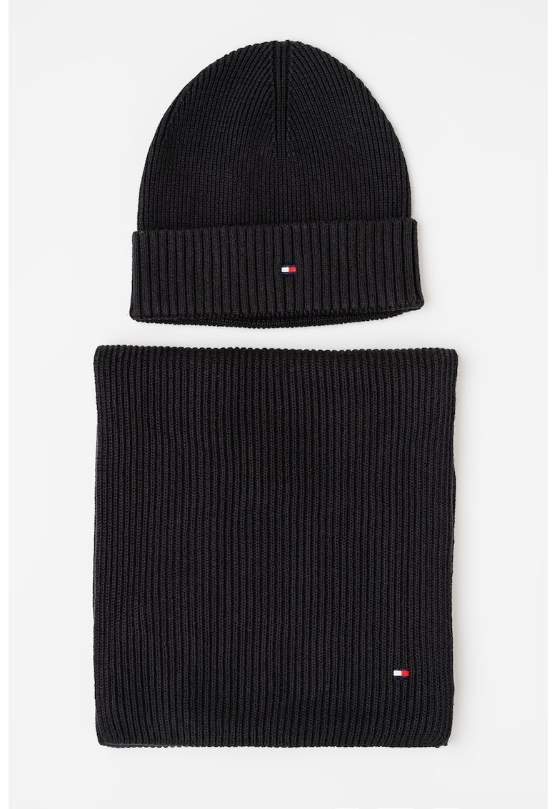 Set de caciula si fular - Negru