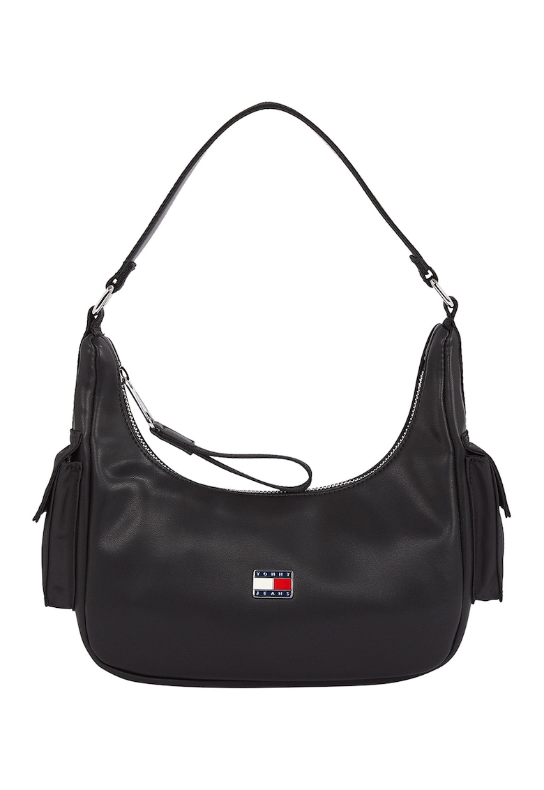 Geanta de piele ecologica cu bareta de umar si logo