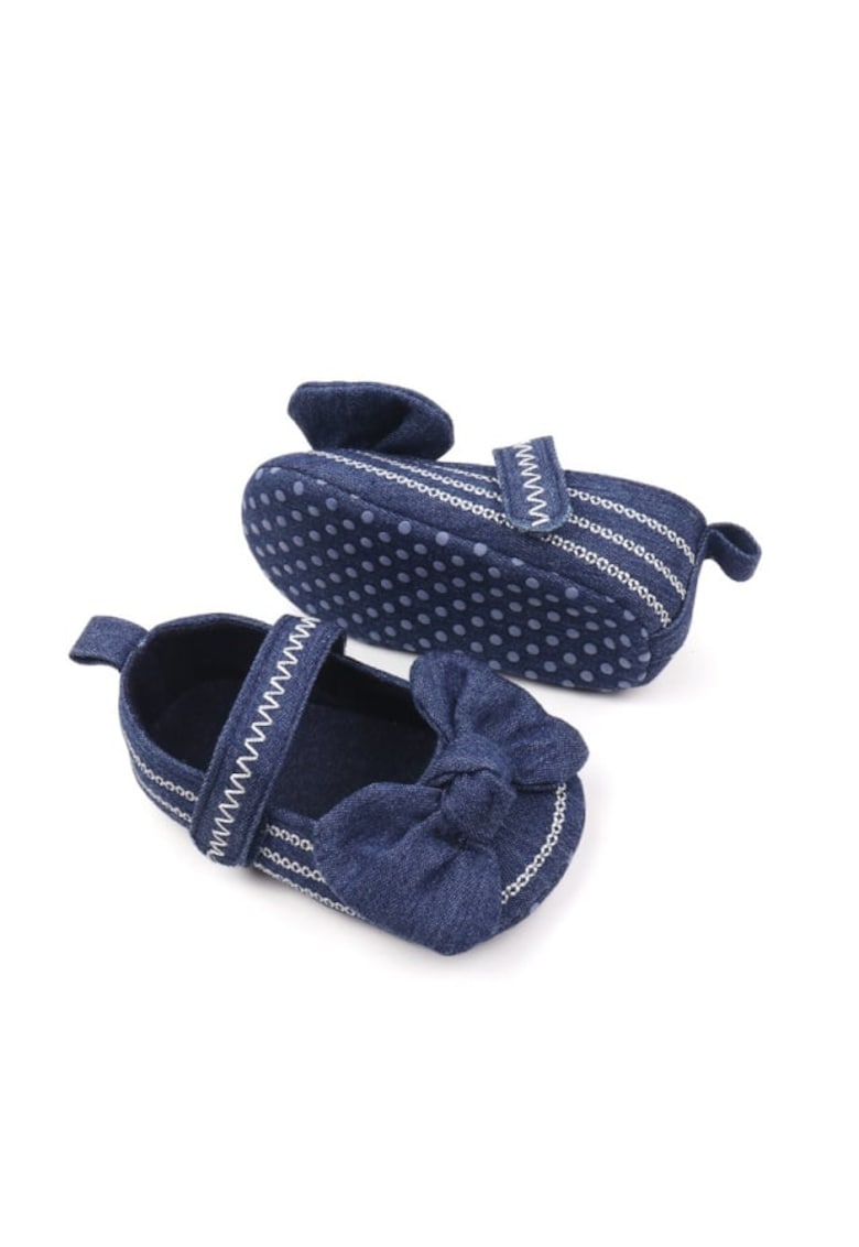 Balerini Cu Fundita - Casual - Textil - Fete - Velcro - Bleumarin