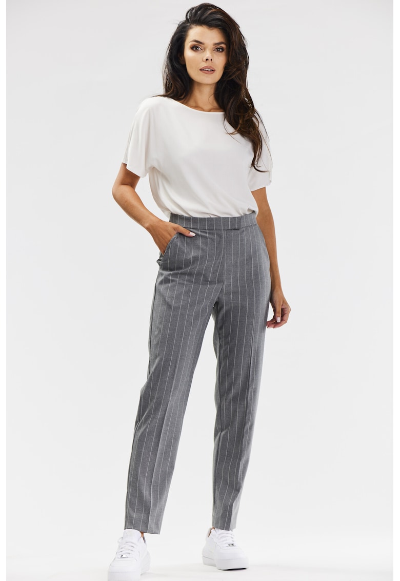 Pantaloni A678 pentru dama Poliester - Eleganti - Gri