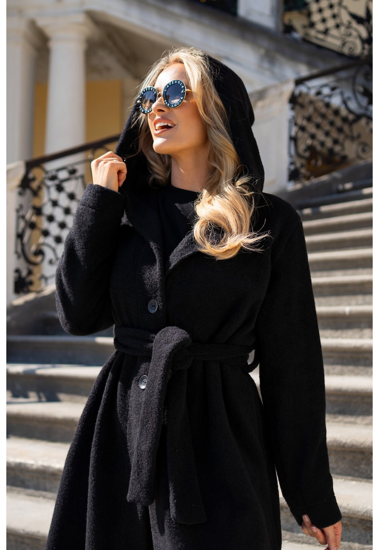 Palton dama A682 - Poliester - Negru