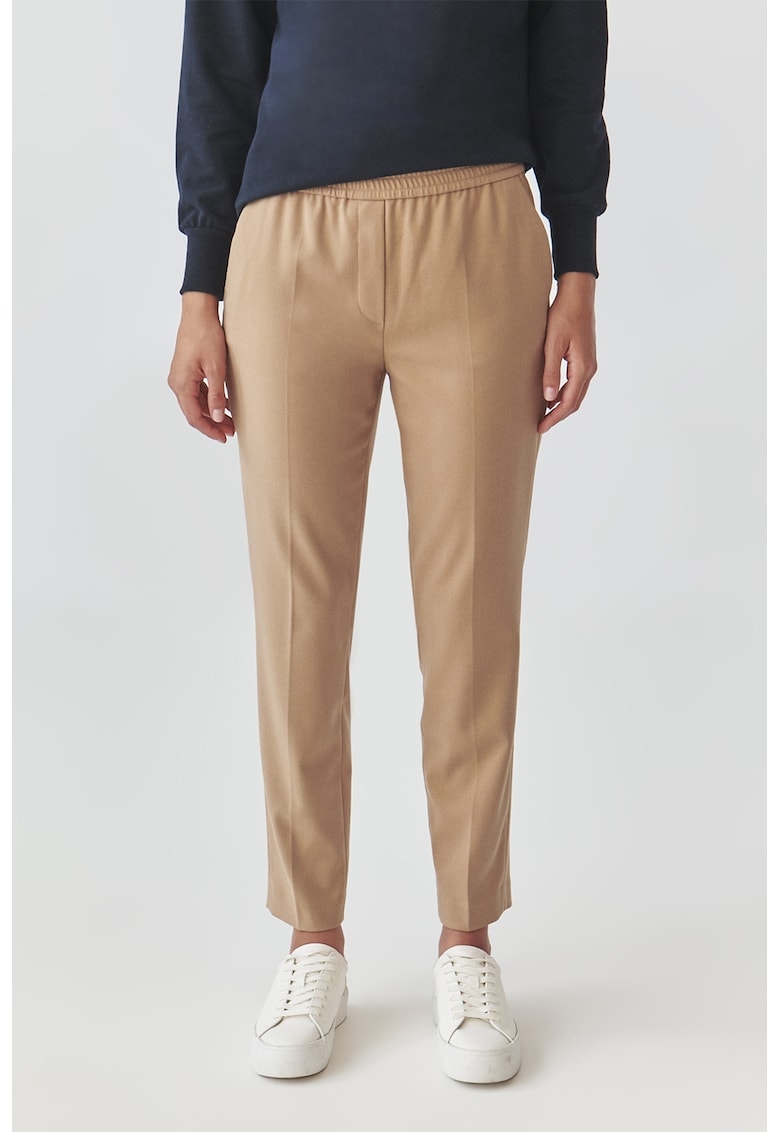 Pantaloni uni cu talie medie