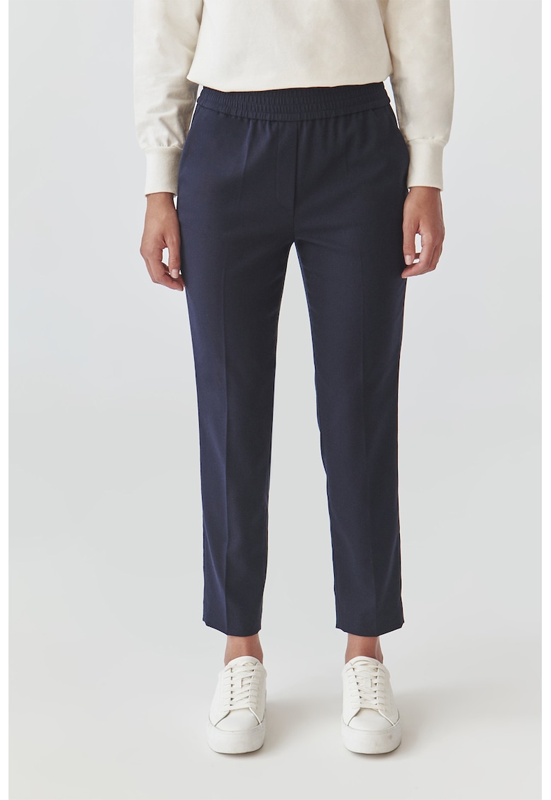 Pantaloni uni cu talie medie