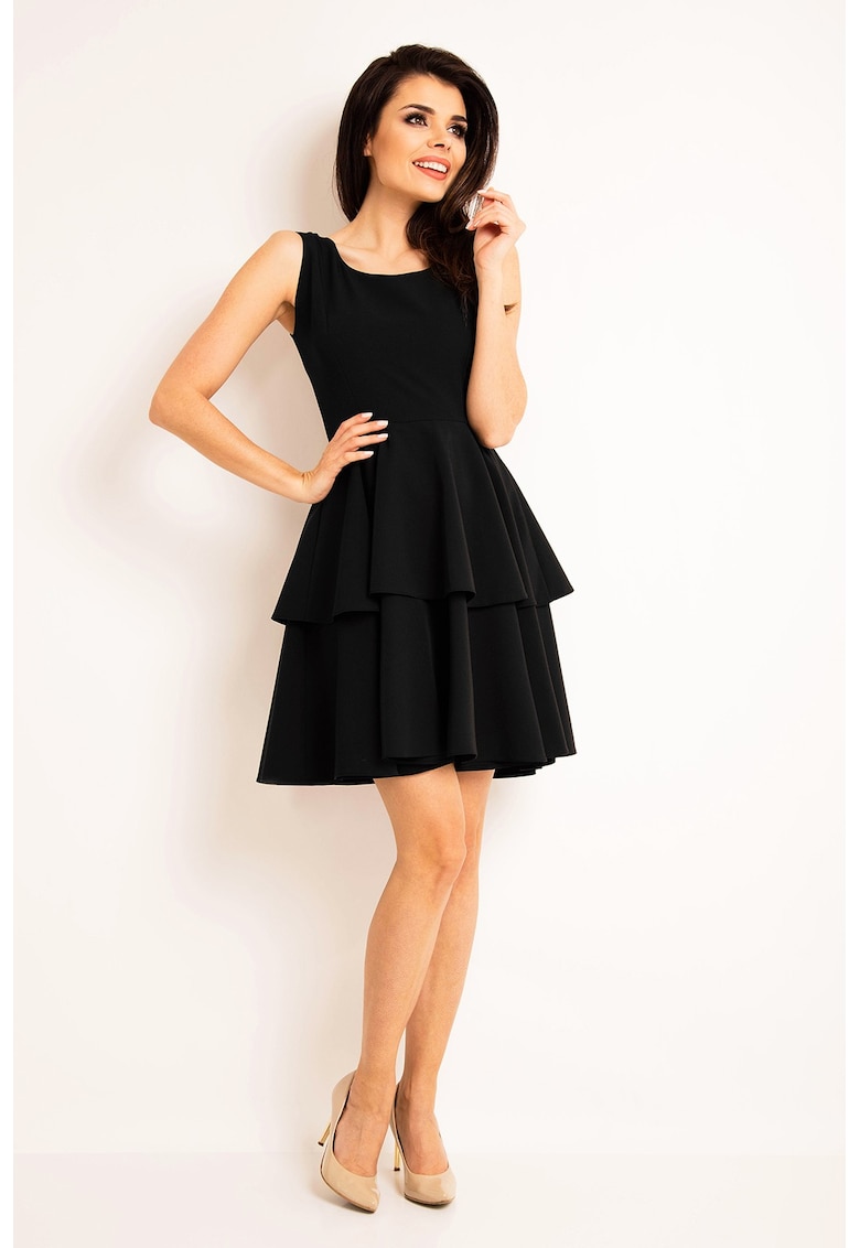 Rochie dama - poliester/elastan - neagra -
