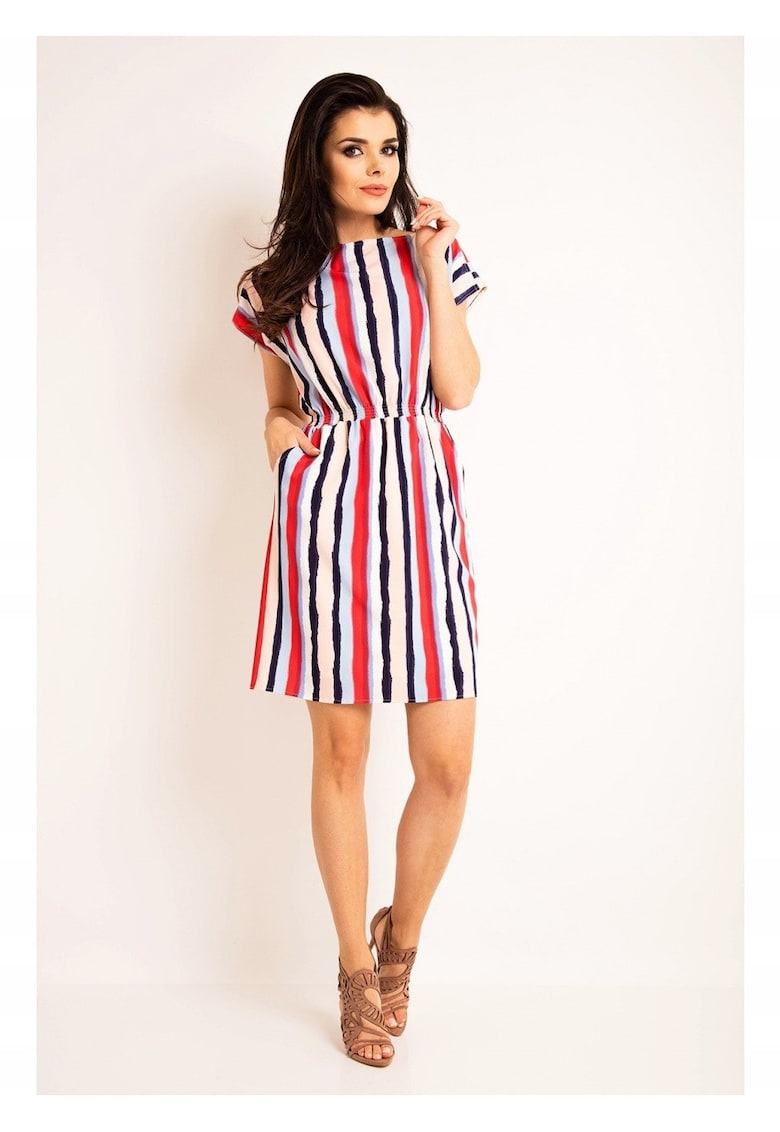 Rochie vaporoasa de vara tip chimono mini - - Dungi