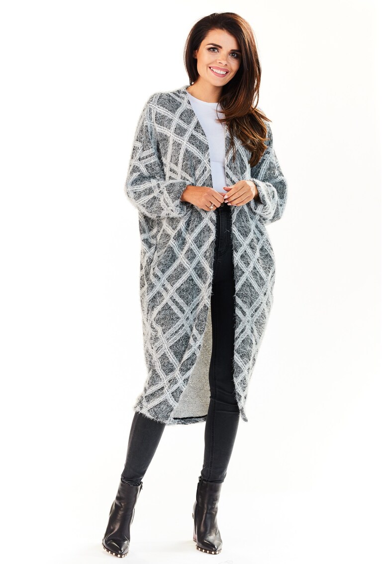 Cardigan dama - Poliester/Viscoza - Gri