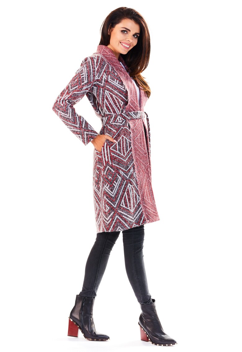 Palton dama A195 - Poliester/Viscoza - Multicolor