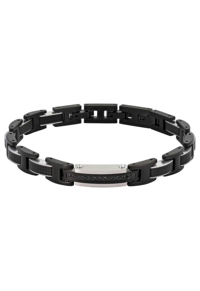 Bratara pentru Barbati din Otel Inoxidabil - Placata cu Ruteniu - Ceramica si Pietre Cubic Zirconia - 34.3g