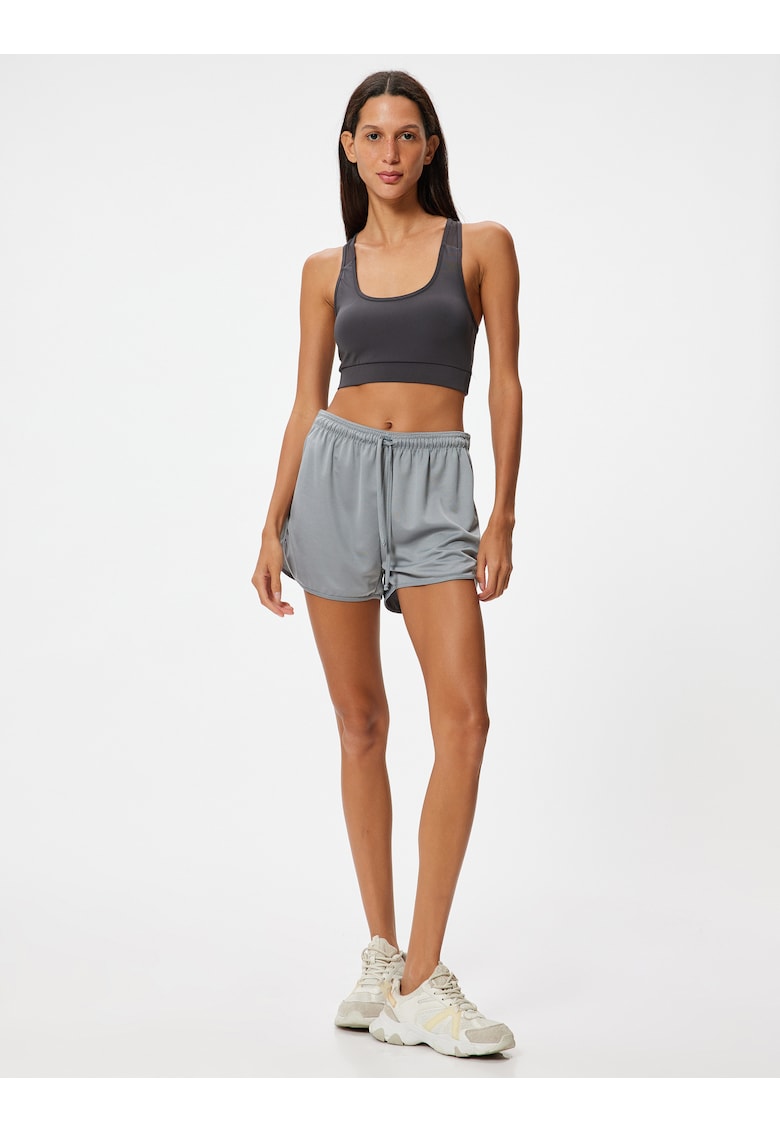 Bustiera cu decolteu racerback - Gri antracit