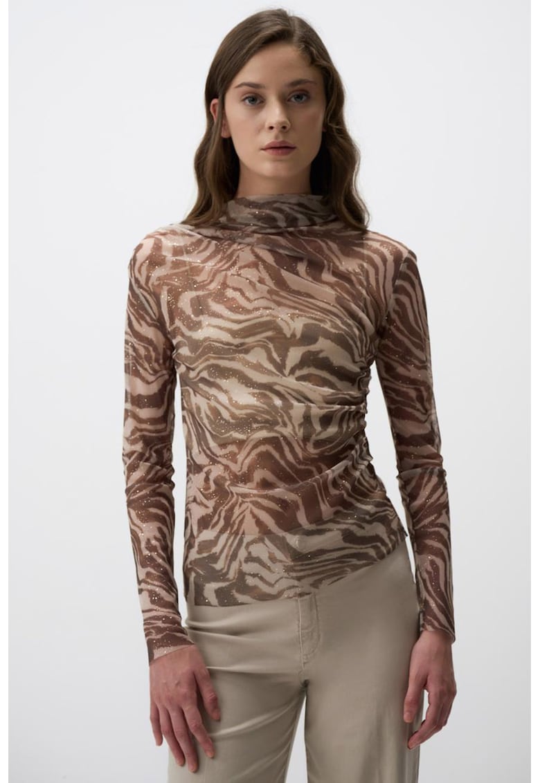 Bluza de plasa cu model animal print