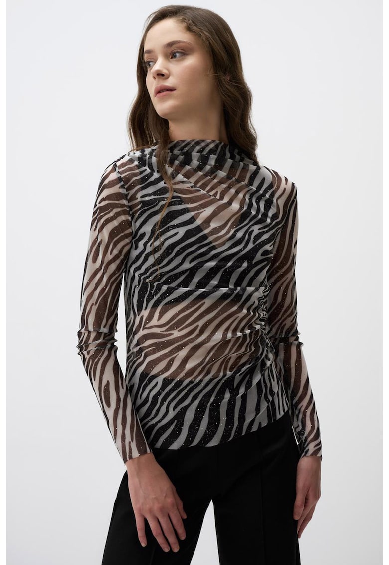 Bluza de plasa cu model animal print