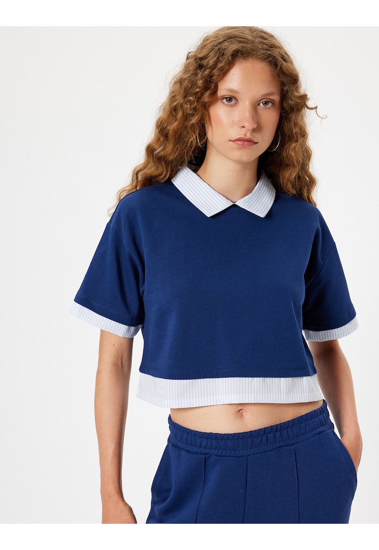 Tricou polo crop