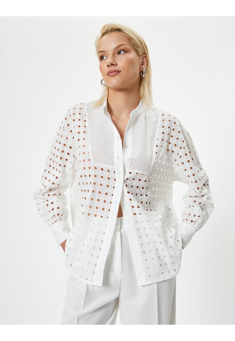 SHIRTS LS Koton Women Long Sleeve Cutwork Shirt 184411