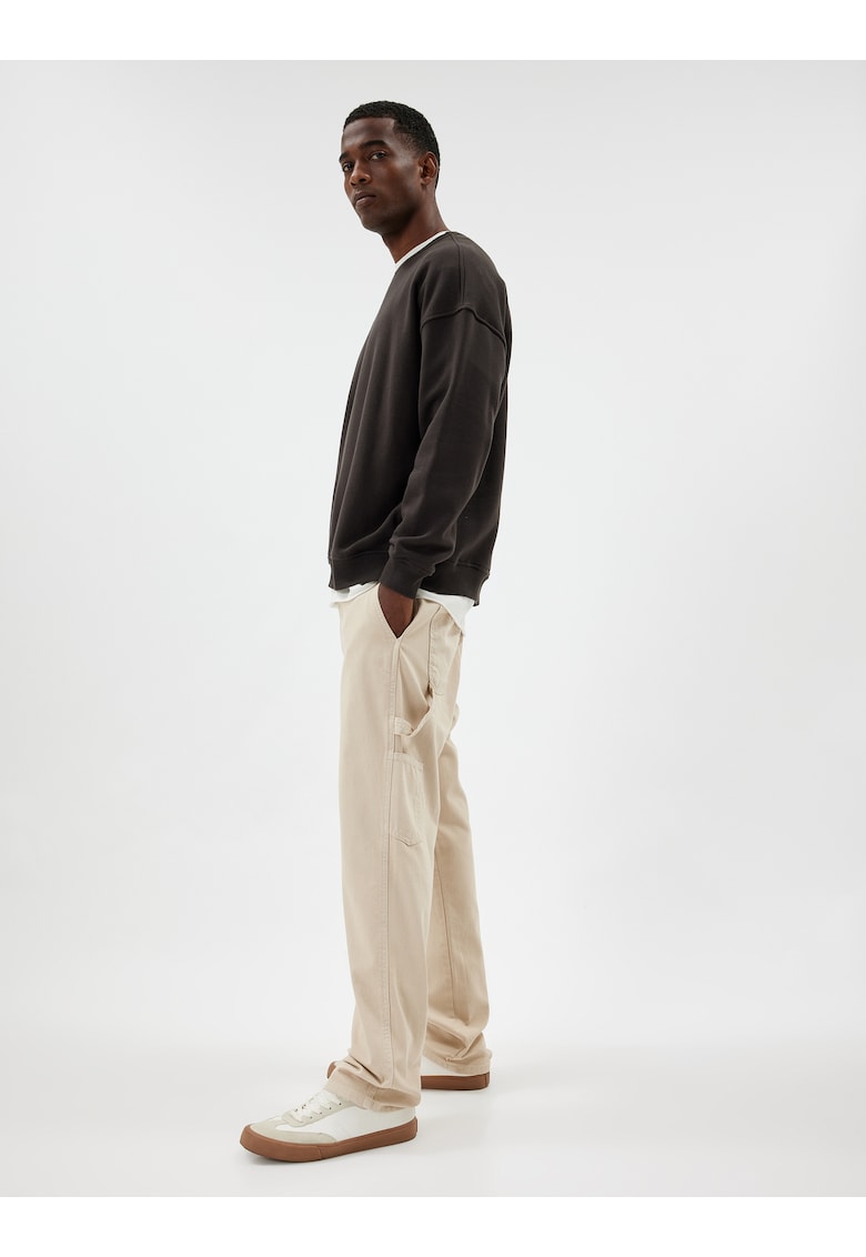 Pantaloni din bumbac cu buzunare laterale