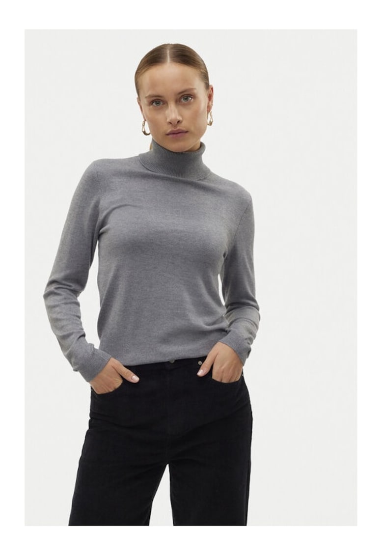 Bluza cu gat Iris 10320450 Gri Slim Fit - Viscoza