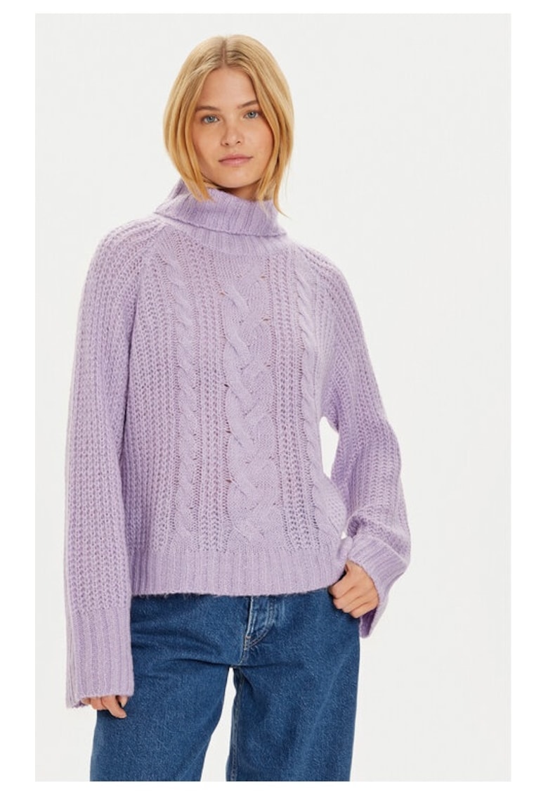 Bluza cu gat LK-230FORESTA Violet Regular Fit - Acril