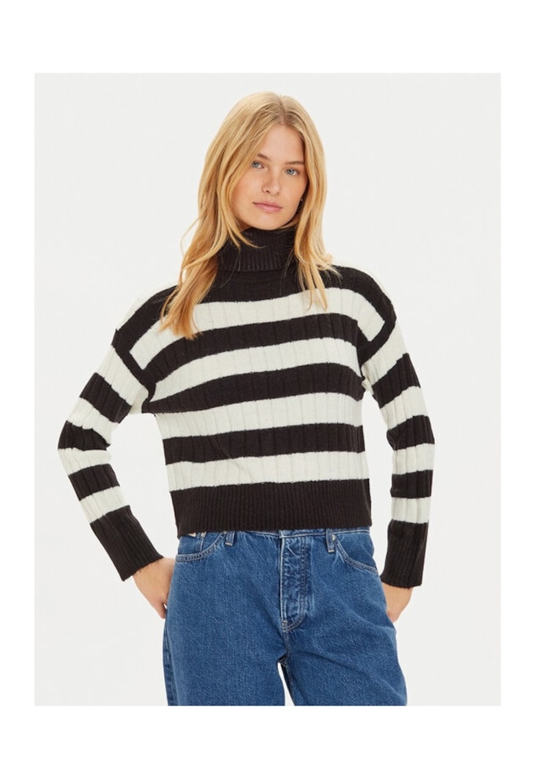 Bluza cu gat LK-230GEMINI Negru Regular Fit - Acril