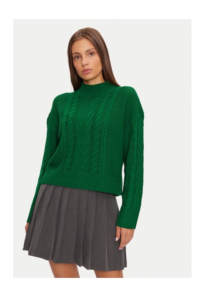 Bluza cu gat LK-274SAZZAB Verde Regular Fit - Acril