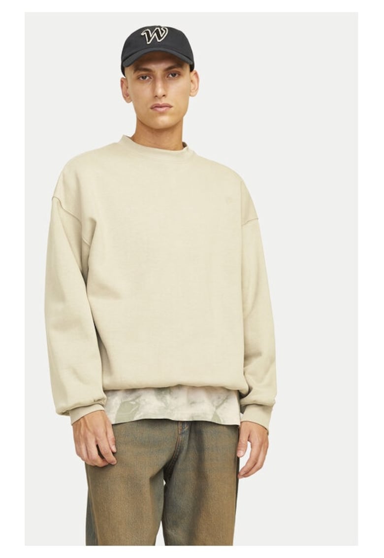 Jack&Jones Bluza Urban Edge 12259945 Bej Loose Fit - Bumbac Jack&Jones Bluza Urban Edge 12259945 Bej Loose Fit - Bumbac