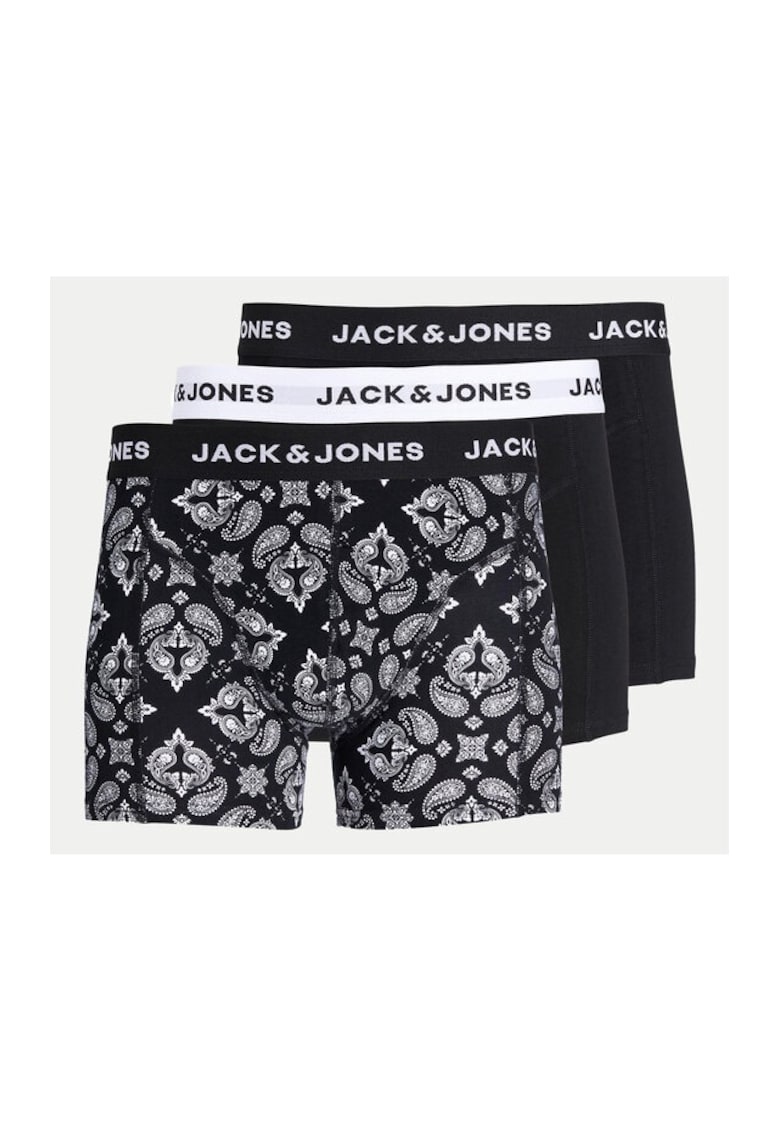 Jack&Jones Set 3 perechi de boxeri Paris 12259575 Negru - Bumbac