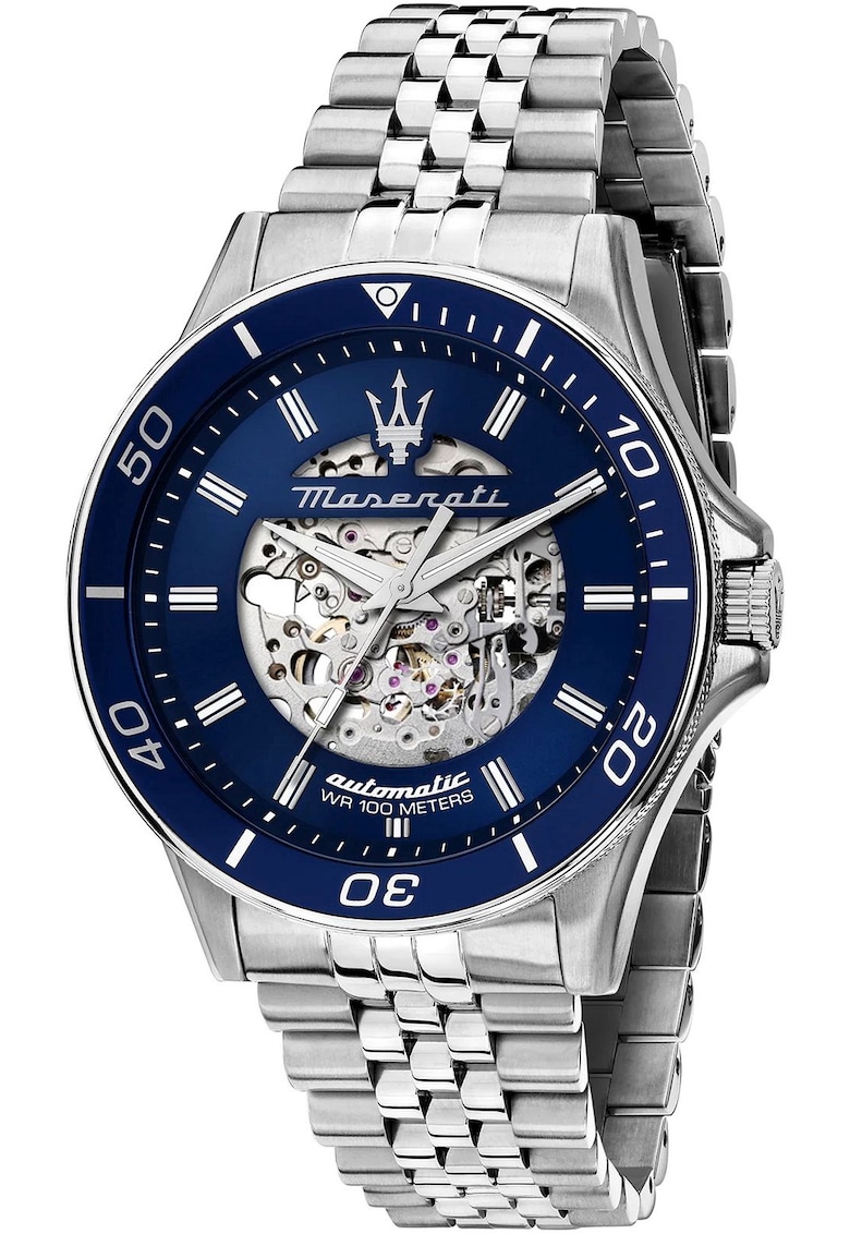 Ceas Sfida Skeleton Automatic - mecanism Miyota 8N24 - argint - 10 ATM - 42h rezerva - 21 pietre