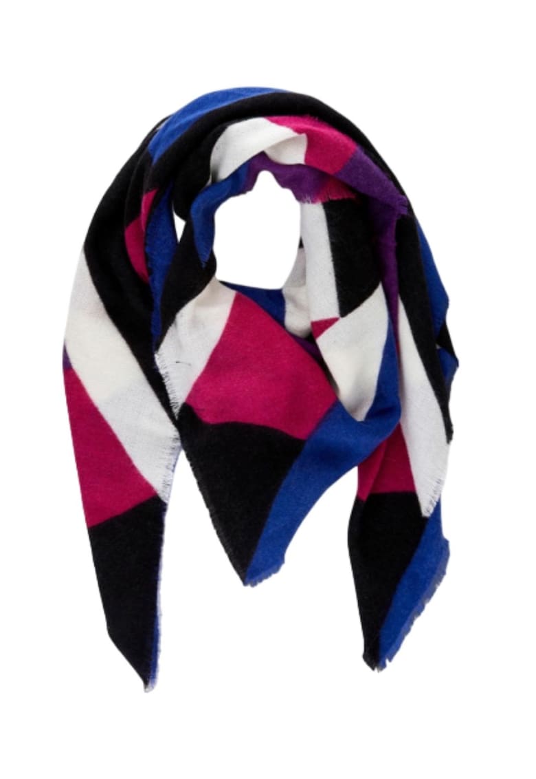 Foulard dama geometric - acrilic - multicolor - 130 x 130 cm