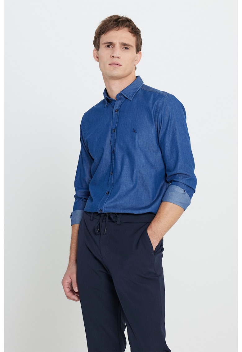 Camasa din bumbac cu guler clasic