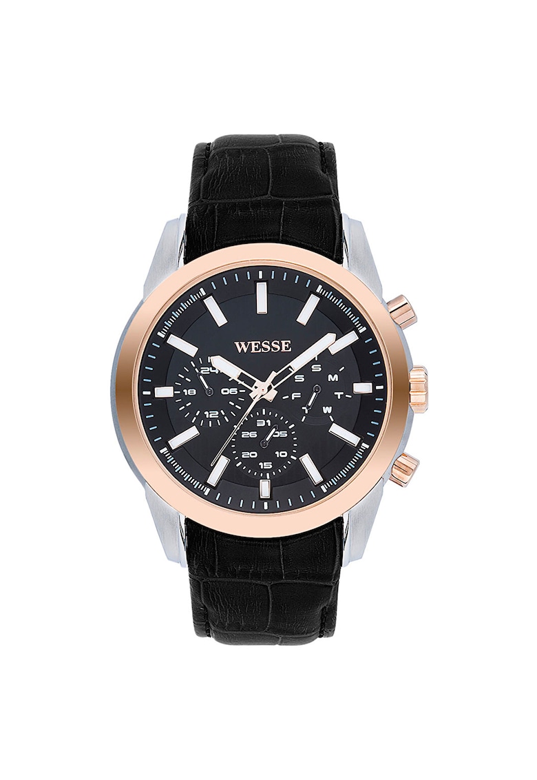 Ceas barbatesc model WWG400702L - argintiu - curea neagra - mecanism Quartz - rezistenta la apa 5 ATM